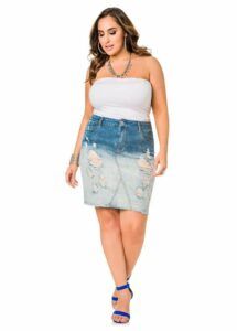 Six Plus Size Denim Skirt Options on The Curvy Fashionista