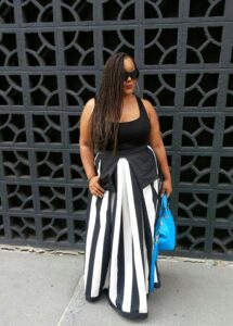 Plus Size Blogger- Marie Denee from The Curvy Fashionista in a Metamorphoza Custom Skirt