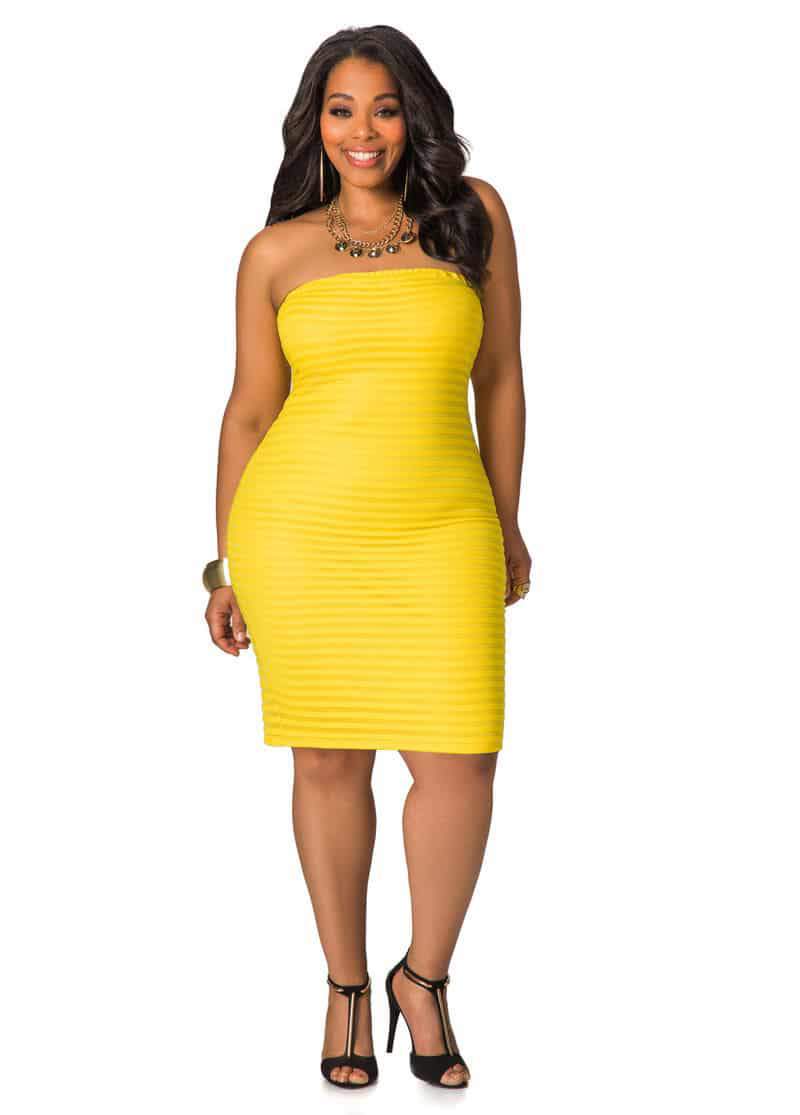 Ten Flirty and Playful Yellow Plus Size Dresses on The Curvy Fashionista #TCFStyle