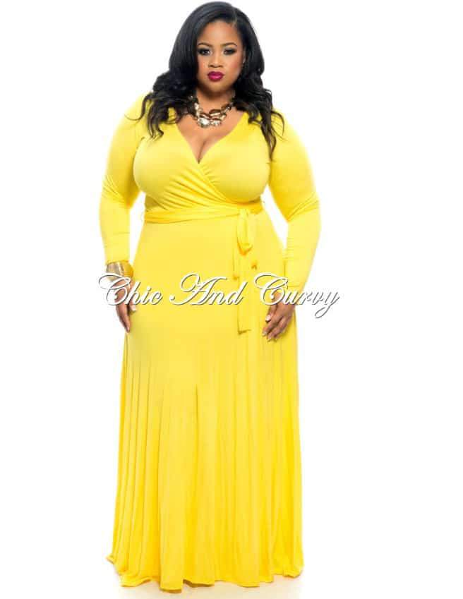 Plus size sale canary yellow dress