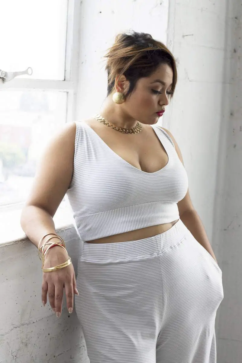 Plus Size Designer: Zelie for She Pre-Fall 2015 “Stripped” Collection on TheCurvyFashionista.com #TCFStyle