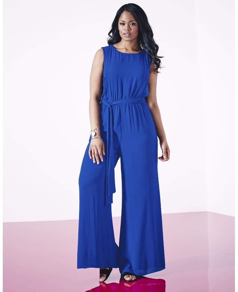 Simply Be Blue Plus Size Jumpsuit 