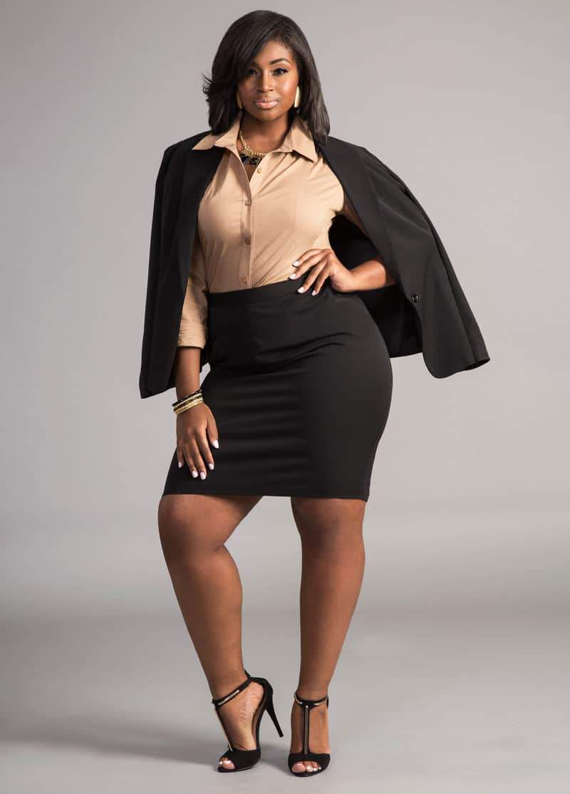 Black work hotsell skirt plus size