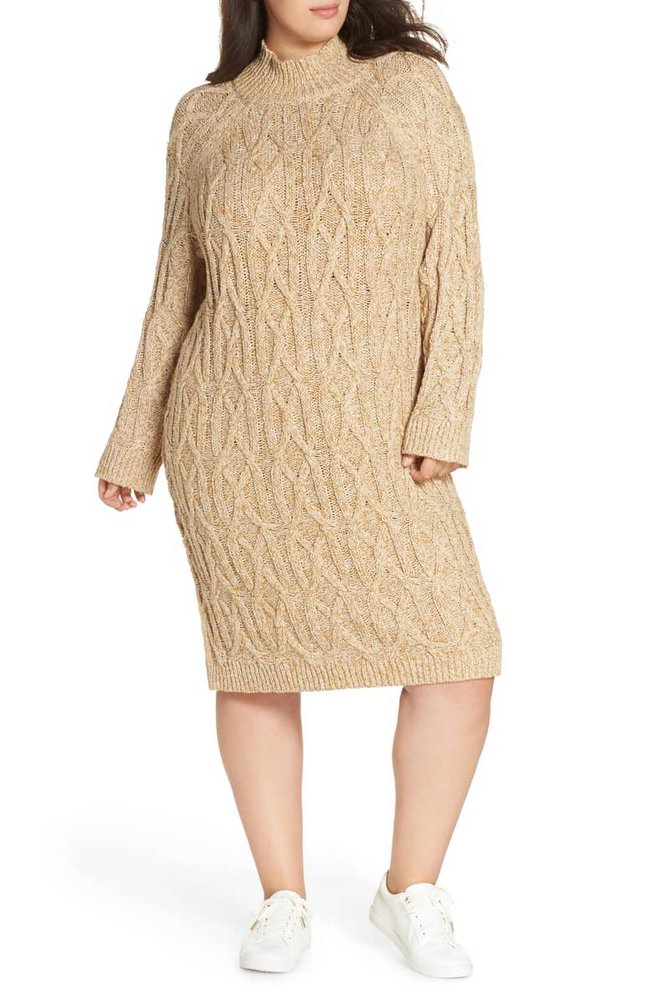 Fall Plus Size Sweater Dresses: BP. Cable Knit Sweater Dress