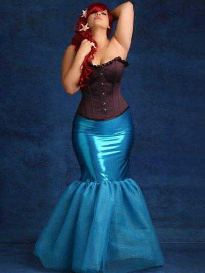 Metallic Trumpet Tulle Mermaid Skirt