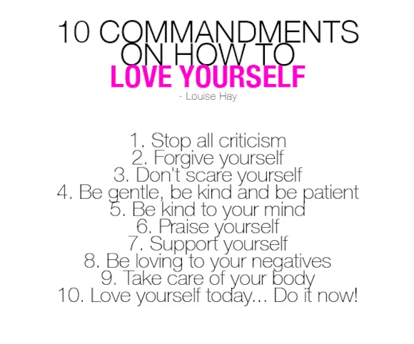 Love Yourself Commandments