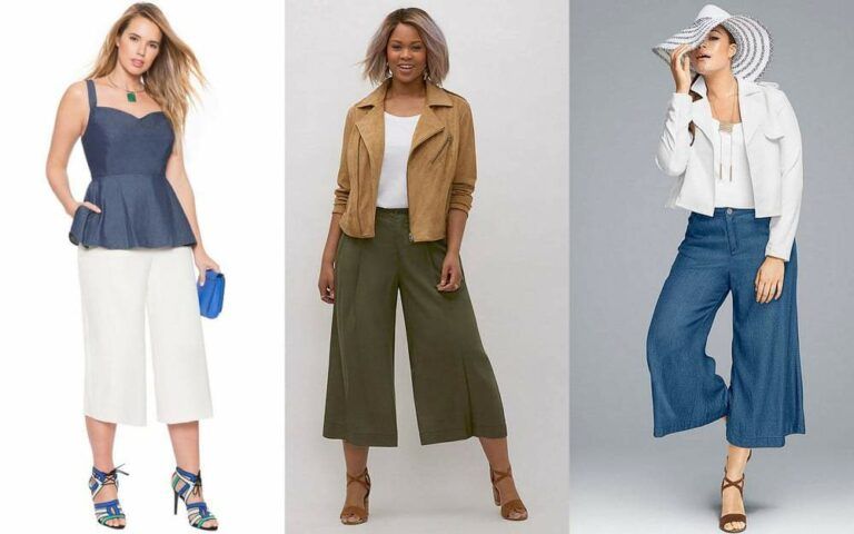 Plus Size Wide Leg Crop Pants