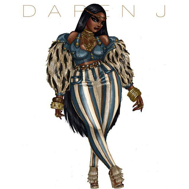 Fashion Illustrator- Daren J Plus Bohemian Babes Collection