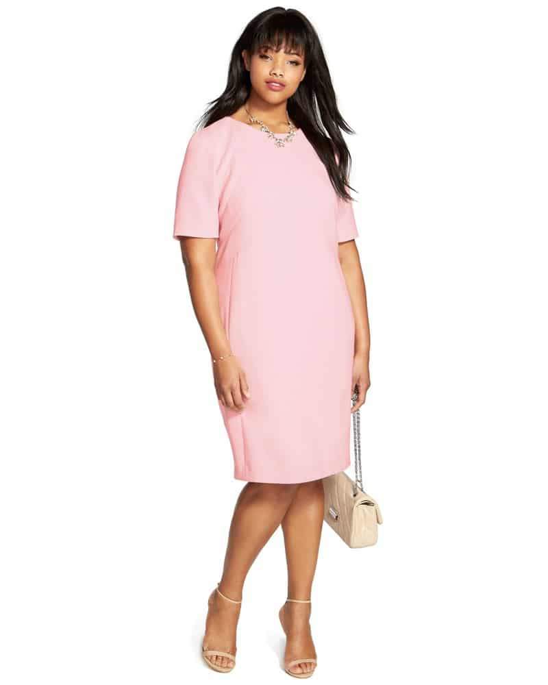 Seamed Elbow Sleeve Sheath Dress by Eliza J