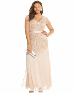 Plus Size Prom Picks: Adrianna Papell Plus Size Cap-Sleeve Embellished Gown