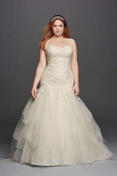 David's bridal short hotsell plus size wedding dresses