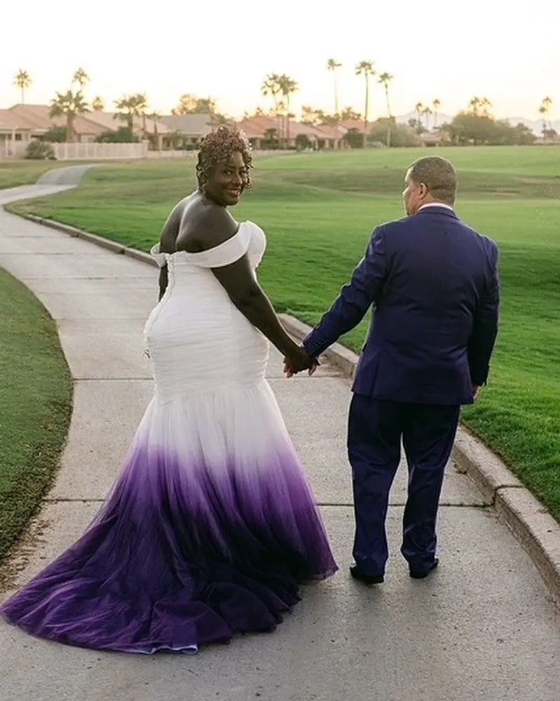 plus size purple wedding dresses