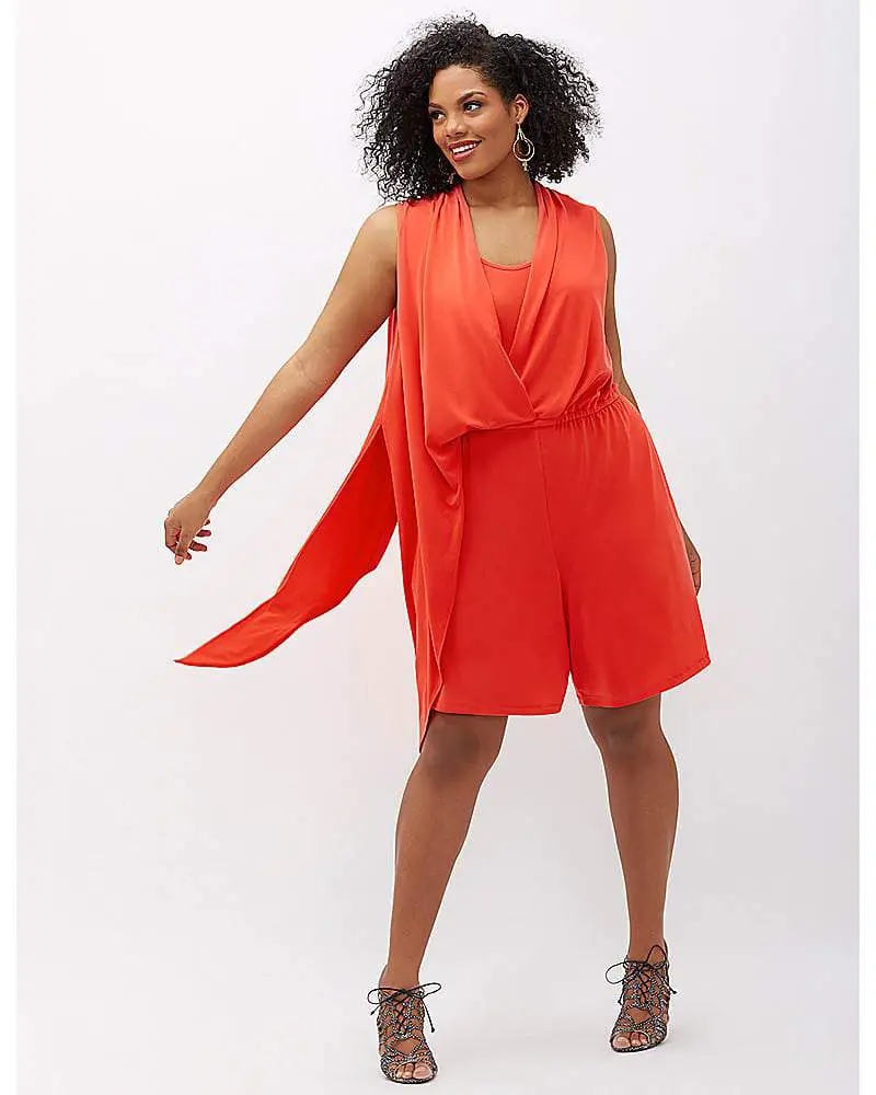 Plus Size Red Romper Jumpsuit