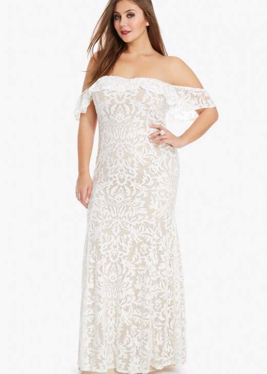 Darling Off Shoulder Lace Maxi Dress