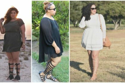 Plus size Bloggers in Wide Calf Gladiators on The Curvy Fashionista
