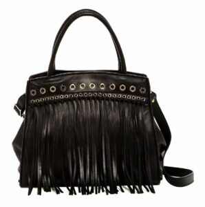 Full Screen Rollover to Zoom Share With Friends:Facebook Twitter Pinterest Abro Leather Fringe Grommet Tote