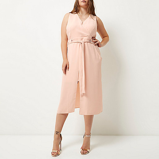 RI Plus light pink double layer dress