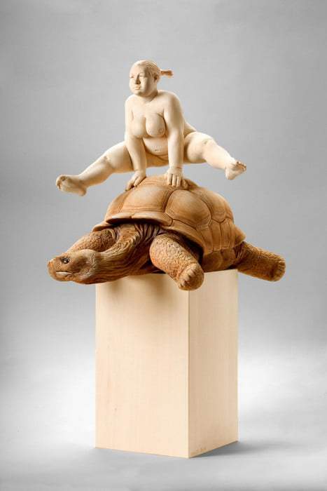 Matthias Verginer- Plus Size Art The Rabbit and the Turtle