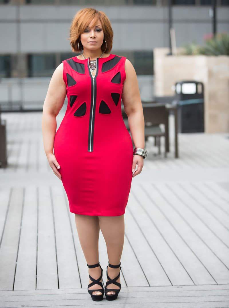 The Plus Size Black/Red Bree Dress available at Shavonne Dorsey