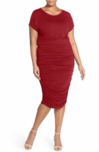 Vince Camuto Side Ruched Jersey Midi Dress at Nordstrom