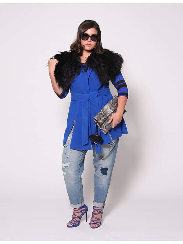 Christian Siriano for Lane Bryant Vest with Fur Collar
