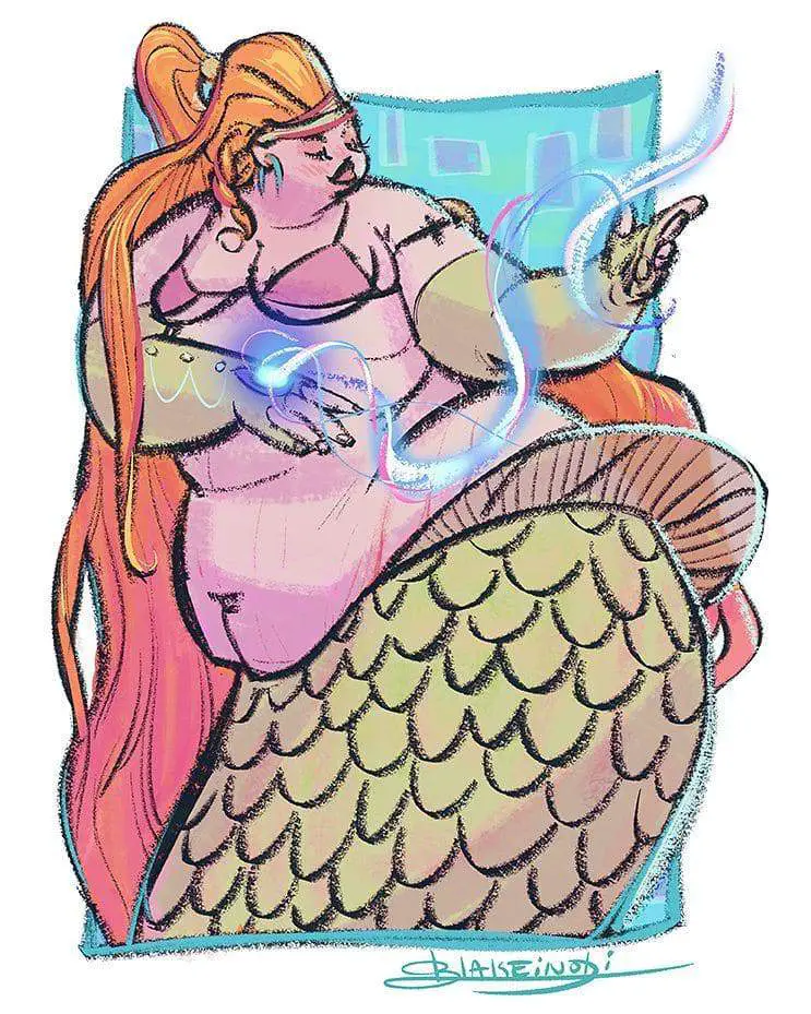 Plus Size Art Spotlight on Blake Inobi- Plus Size Fairies and Mermaids