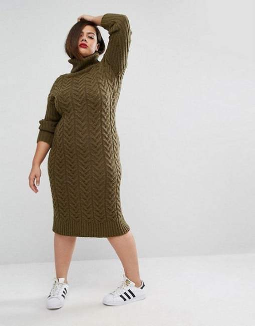 Sweater dress best sale for plus size