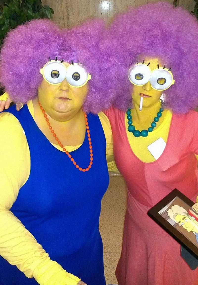 Cheri L. and friend as Selma and Patty from the Simpsons
