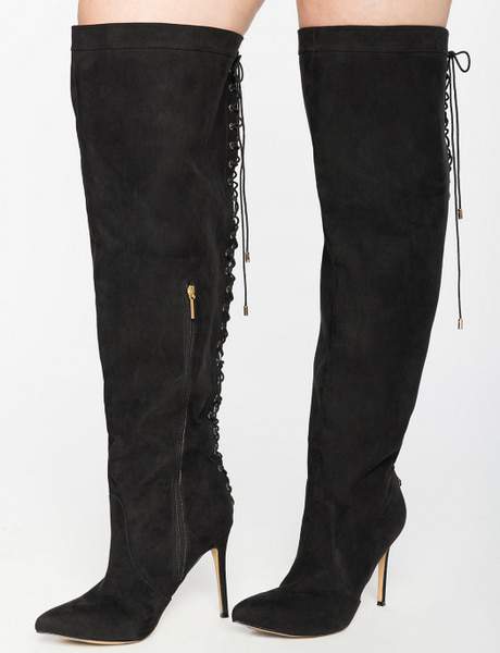 Over The Knee Wide Calf Lace Up Boot at eloquii