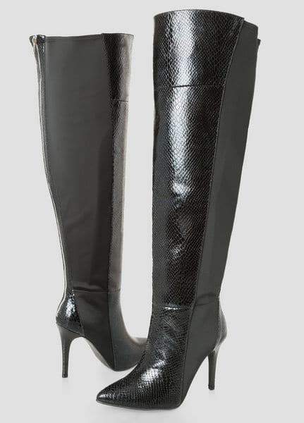 Snake Over The Knee Wide Calf Boot at Ashley Stewart