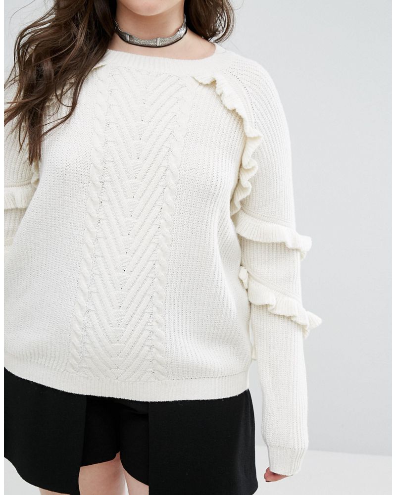 Alice & You Ruffle Detail Knitted Sweater