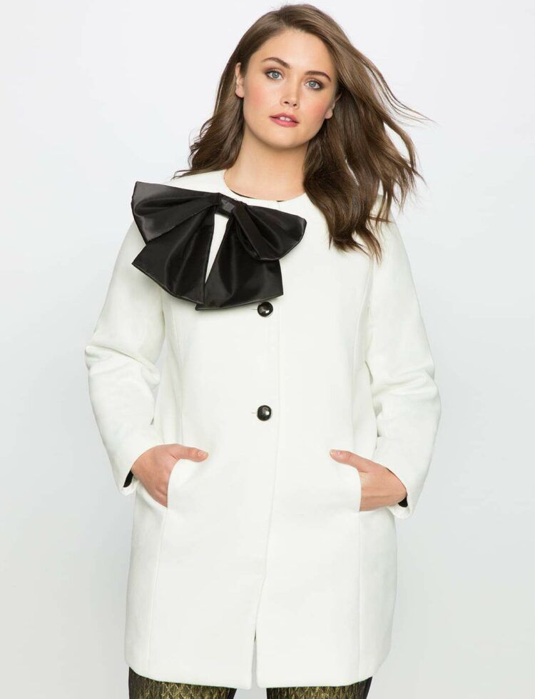 Eloquii Studio Bow Coat | The Curvy Fashionista