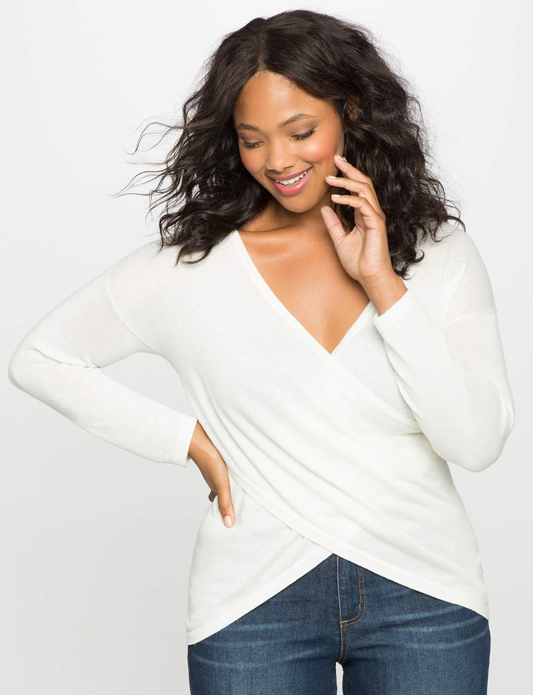 Kelsey Cross Front Plus Size Sweater