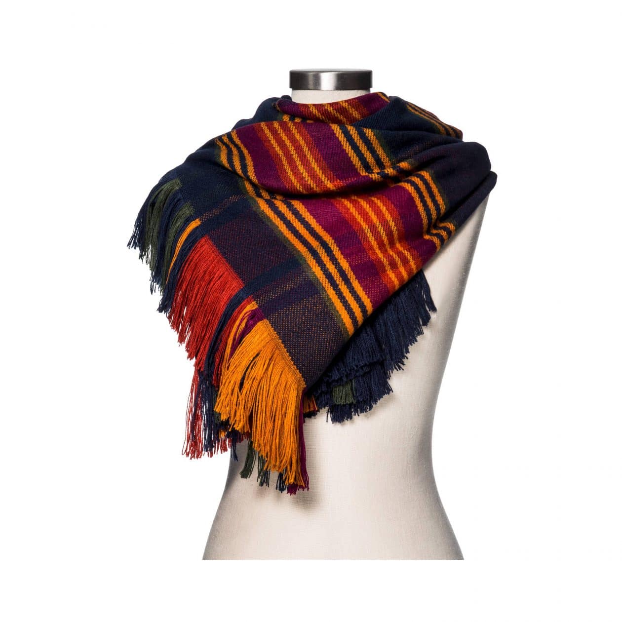 Merona Navy Plaid Blanket Scarf