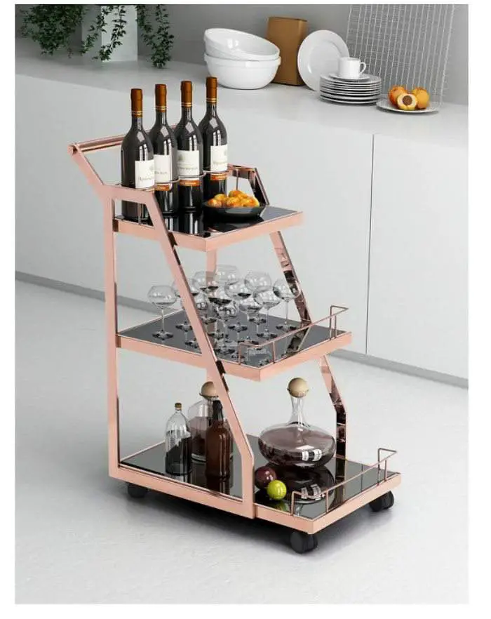 Acropolis Serving Cart in Rose Gold