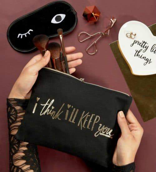 Fancy outlet makeup bag