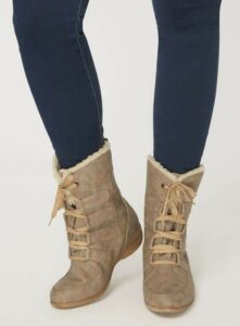 Taupe Lace Up Winter Boots at Evans.com