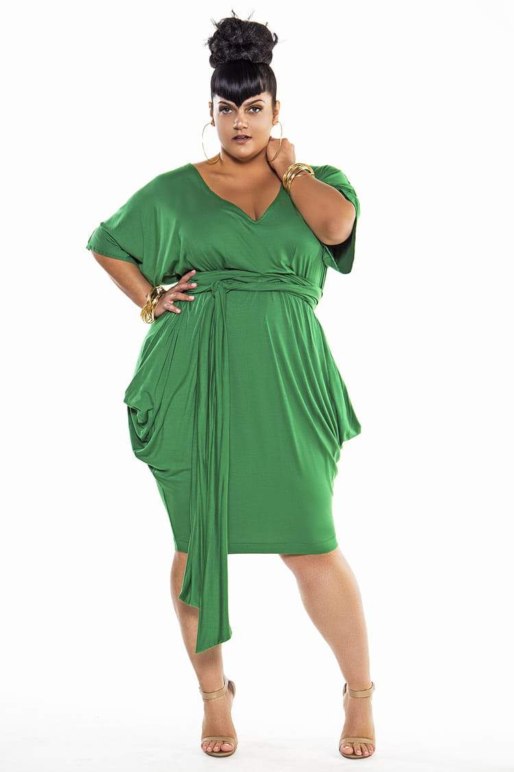 Patone 2017 Color of the year- Greenery: Jibri Bat Sleeved VNeck Slouch Dress