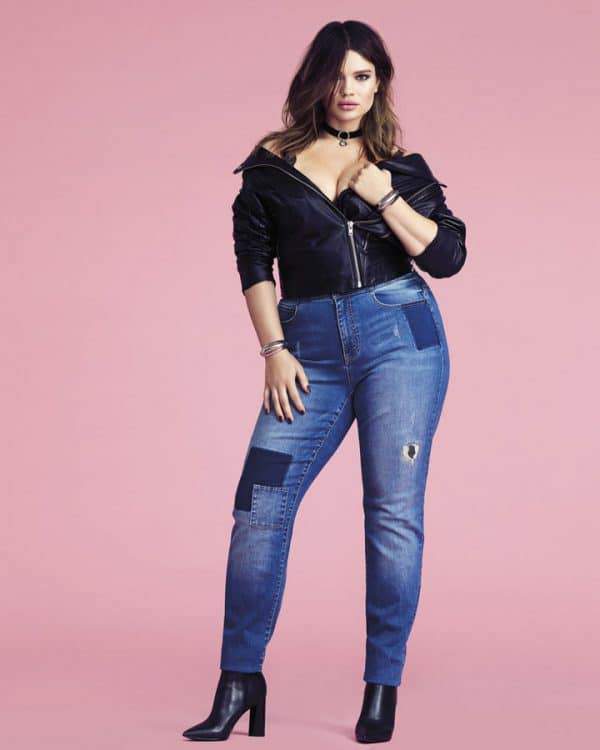 Patchwork Plus Size Jeans at Addition Elle