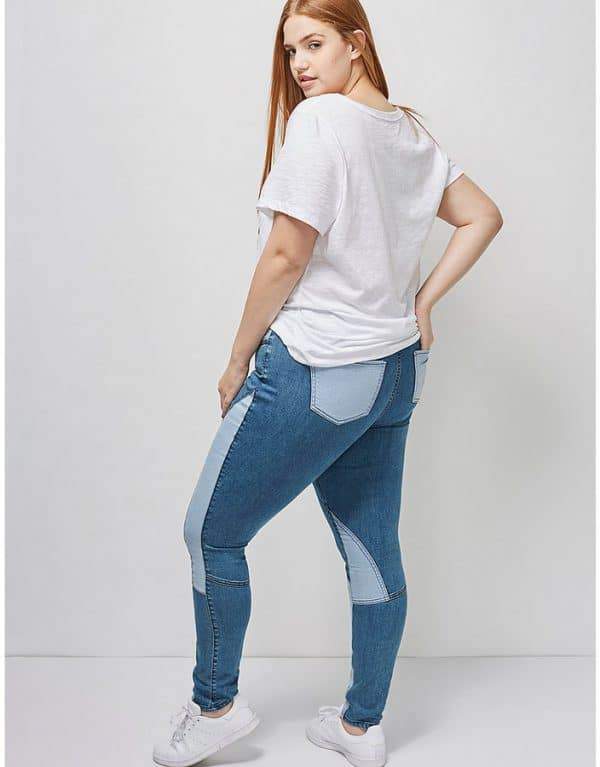 Patchwork Denim Skinny plus size Jeans at Lane Bryant