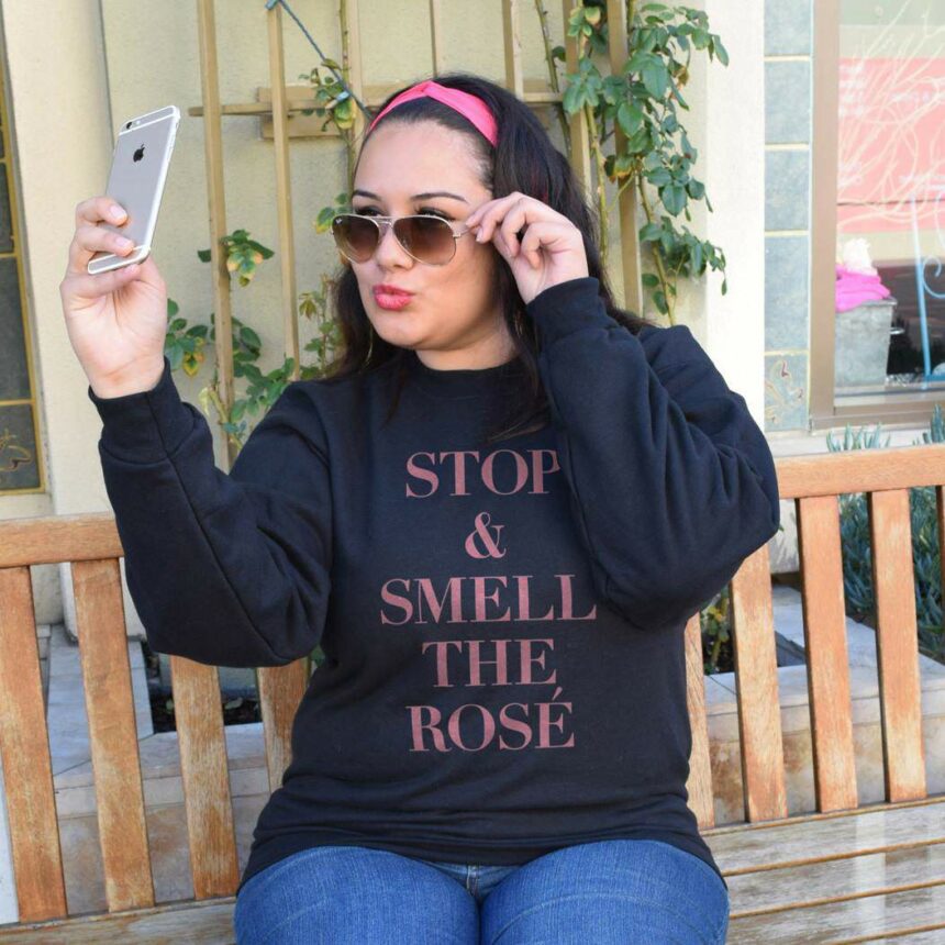 Stop and smell the rose plus size sweatshirt