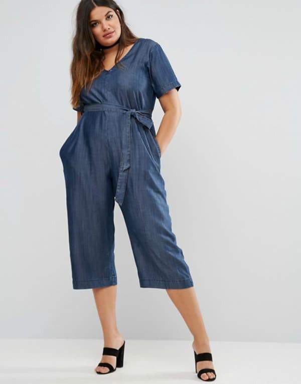 ASOS CURVE Plus Size Denim Jumpsuit