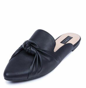 Faux Leather Knotted Wide width Mule at eloquii