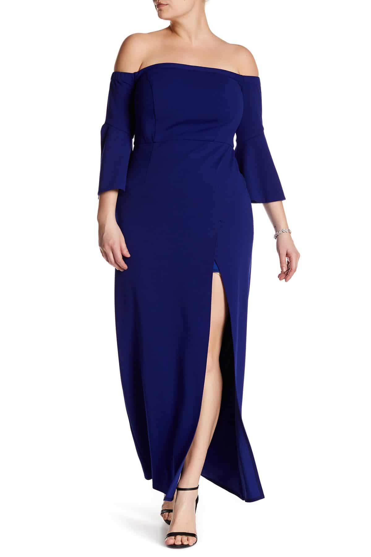 Off-The-Shoulder Bell Sleeve Gown 