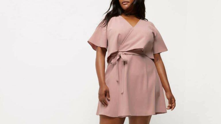 Plus pink cold shoulder frill tea dress