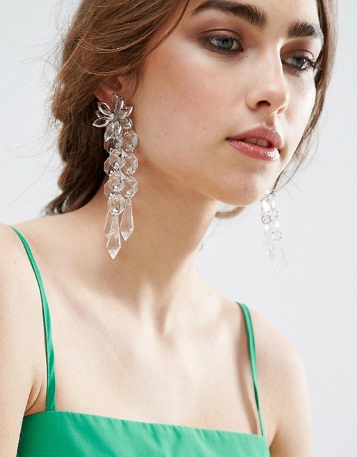 Statement Acrylic Chandelier Earrings at ASOS