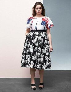 Black & White Floral Circle Skirt By Prabal Gurung