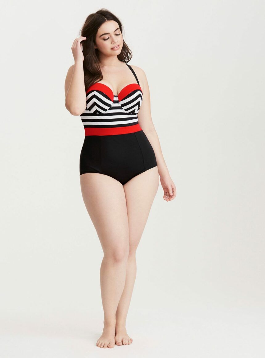 Trendy Print Plus Size One Piece Swimsuit main image 1