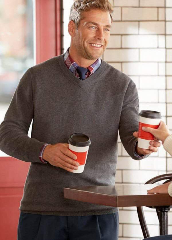 Cutter & Buck™ Broadview V-Neck Sweater at DestinationXL