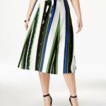 NY Collection Striped Midi Skirt